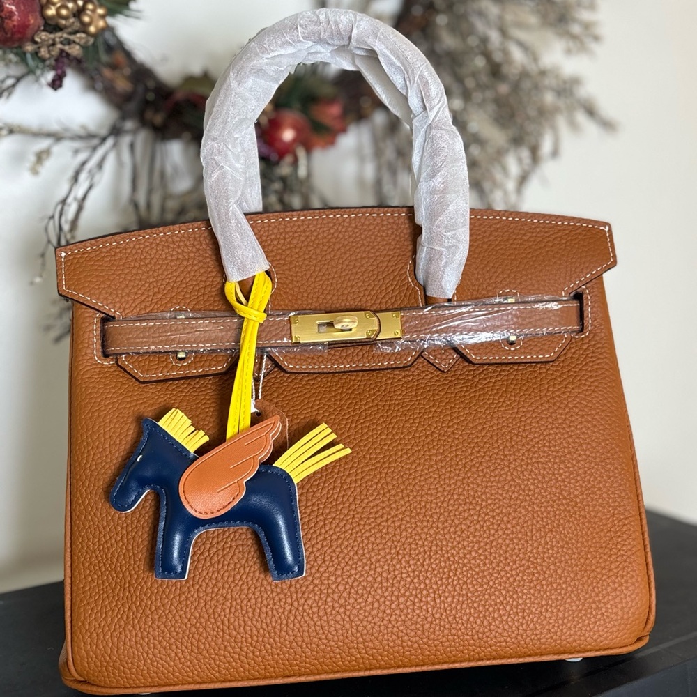 Brown genuine leather wirkin